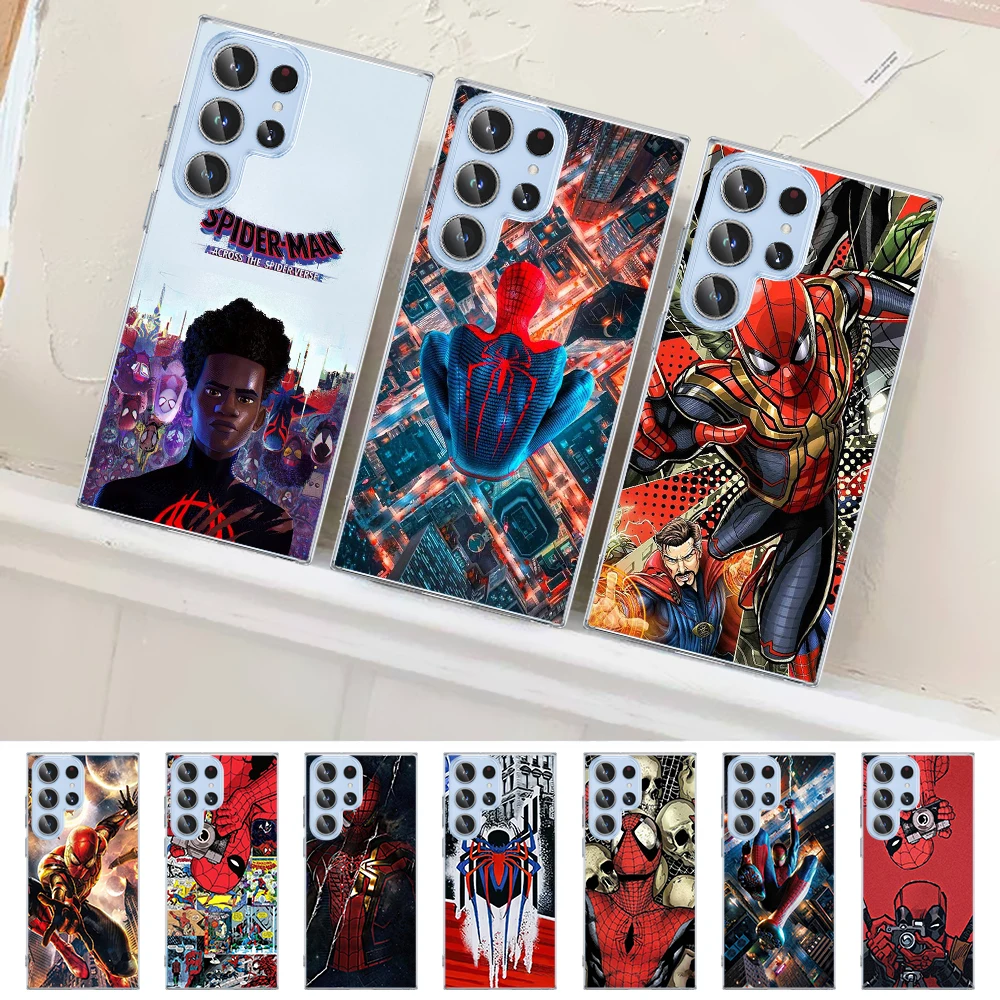 

Spider Man Spiderman Case for Samsung Galaxy S23 S22 Ultra S21 S20 FE Cases S10 5G S9 S8 Plus S10e S7 Clear Soft TPU Phone Cover