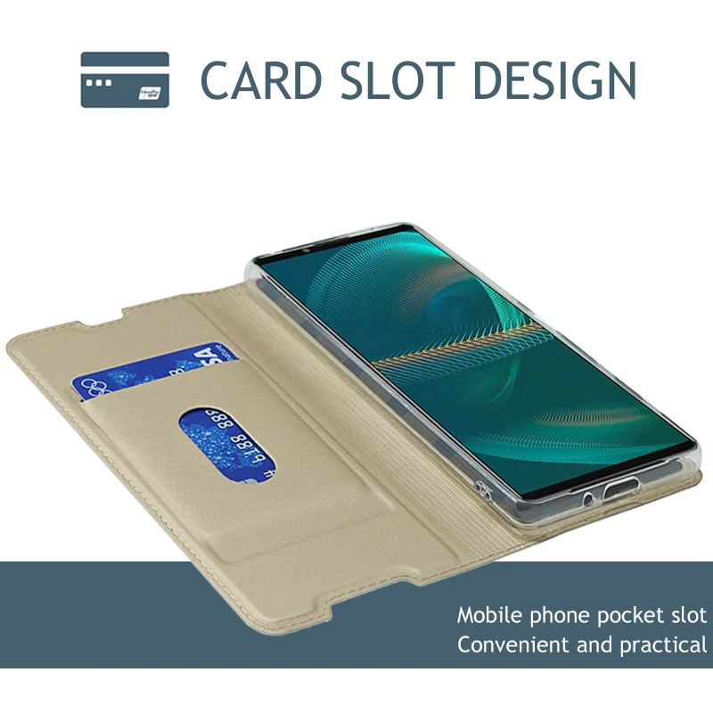 Чехол для Sony Xperia5 III Zroteve из искусственной кожи с крышкой-перекладиной для Xperia 5, 8, 10 II, 20, Xperia10 IV, Xperia8 Lite.