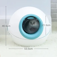cat bedpans round large closed self cleaning cat litter box white training shorthair cat litter shovel chat toilette pet product
