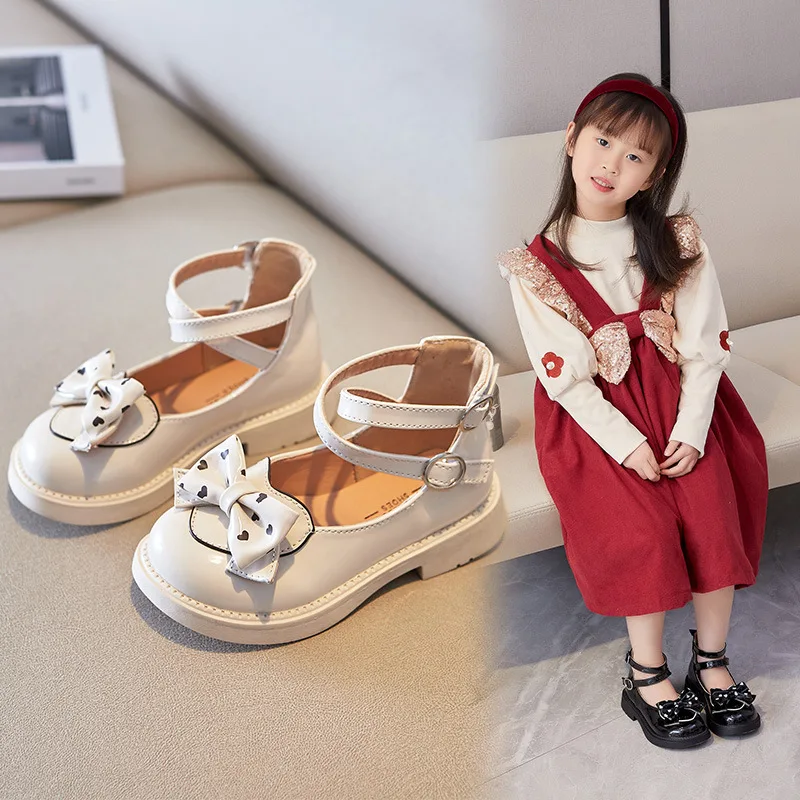 

Туфли Мэри Джейн для девочек, новинка весны 2022, детские сандалии для выступлений, детская модная однотонная черная обувь принцессы с бантом,...