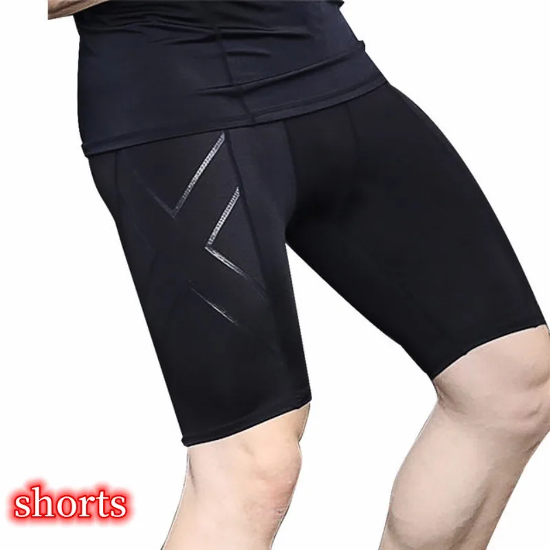 Pantalones cortos de compresión para hombre, mallas deportivas de secado rápido para Fitness, entrenamiento, baloncesto, gimnasio
