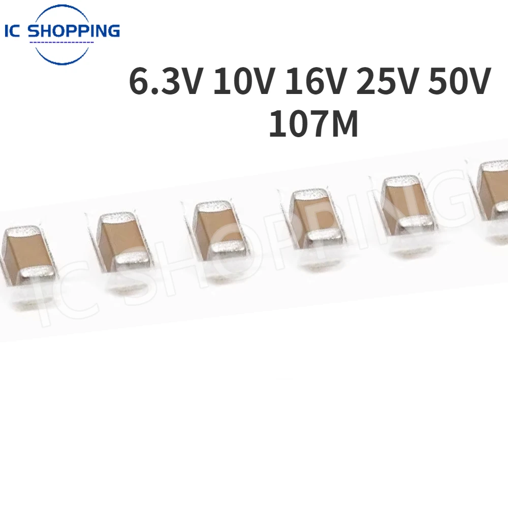 

50PCS 1206 100UF 6.3V 10V 107M 20% X5R material Chip ceramic capacitors