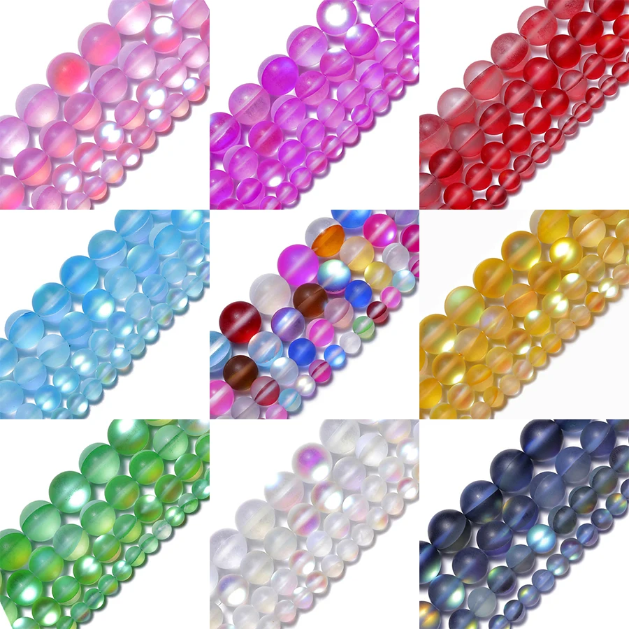 Яркие матовые блестящие бриллиантовые бусины с лунным камнем для изготовления