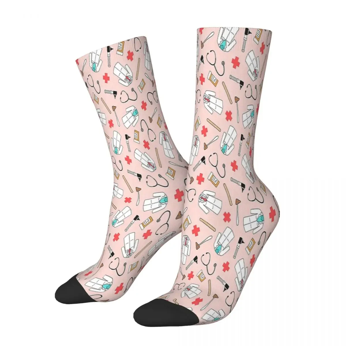 

Медицинские розовые Медицинские носки для мужчин и женщин, Весенние чулки из полиэстера