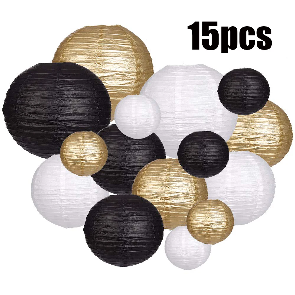 

Абажур из китайского бумажного шара разных размеров, праздничный декор для свадьбы, разноцветный, 15 шт./лот, 6-10 дюймов
