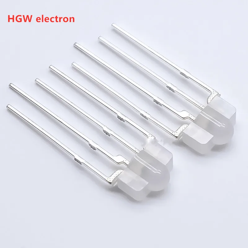 25PCS 3mm RGB led diffused 4-PIN multicolor dip 2.6*3.5*6.5mm common anode full color light diode For Keyboard F3 RBG 4pin