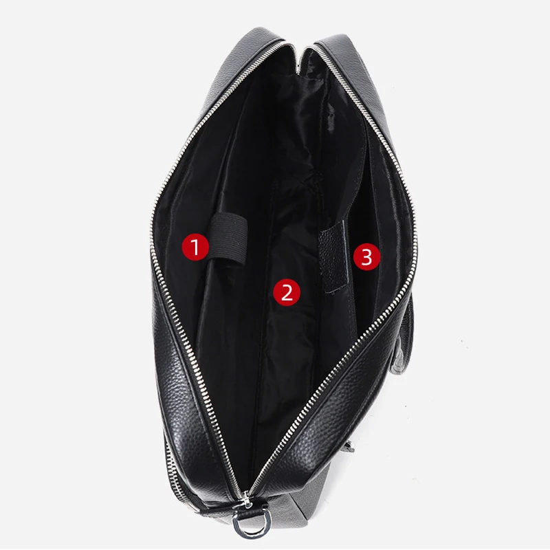 Genuine Leather Men's Bag Handbag 15inch Laptop Bag Large Capacity Men Briefcase Real Cowhide Shoulder Bag Man Business Trip Bag