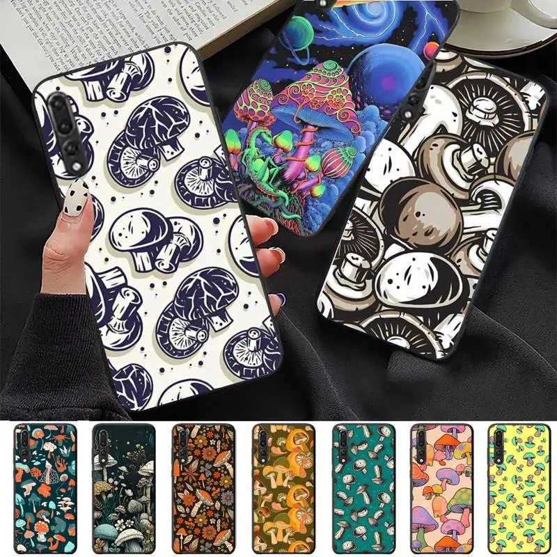 

Graffiti Line Mushroom Phone Case For Huawei P 8 9 10 20 30 40 50 Pro Lite Psmart Honor 10 lite 70 Mate 20lite