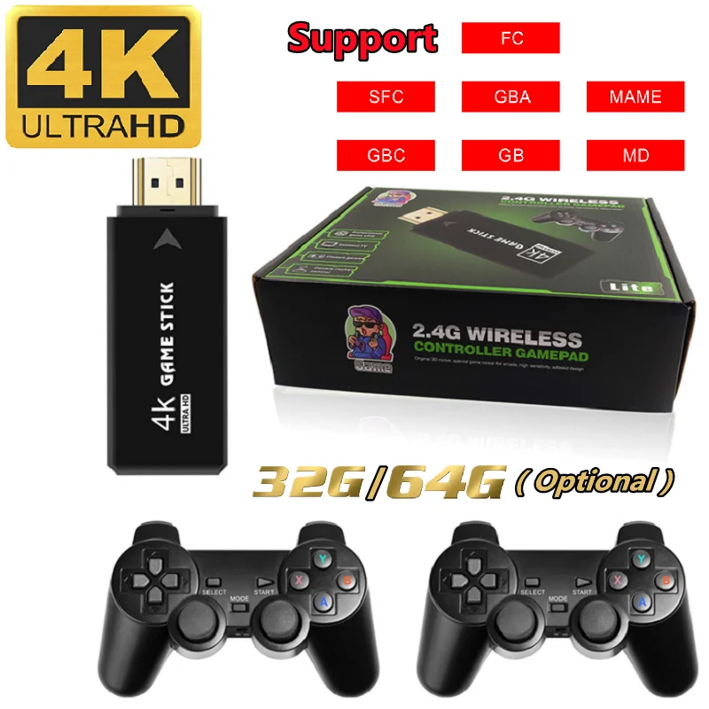 

1/2Pcs M8 Mini HD 2.4G Wireless Dual Controllers TV Game Console U Game Stick Lite Arcade Joystick for GB/GBA/GBC/SFC/MAME/MD/FC