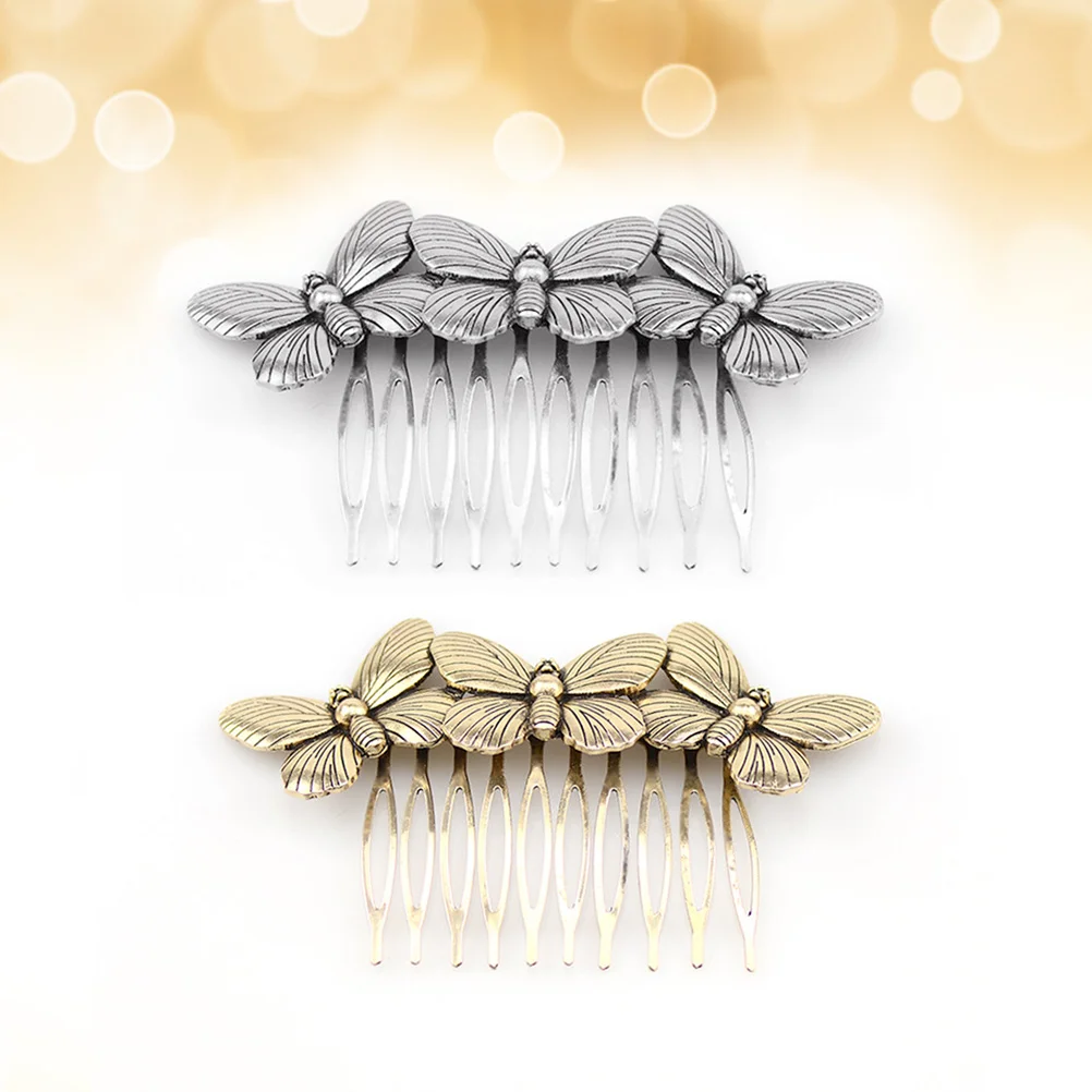 

Combhair Retro 10 Teeth Three Alloy Vintage Metal Combs Pin Shaped Inserted