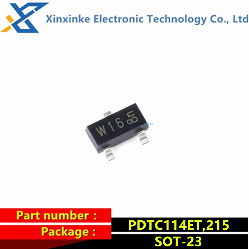 

100 шт. PDTC114ET,215 W16 SOT-23 PNP Цифровой транзистор SMD Триод