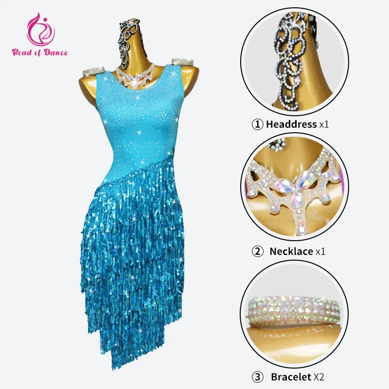 2024 платье для латинских танцев костюм девочек женский Dkirt Line соревнования