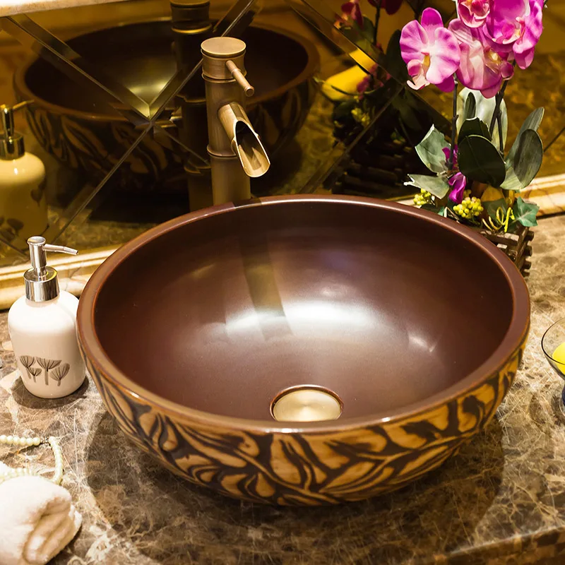 

Porcelain wash basin antique countertop ceramic wash bowl bathroom sinks