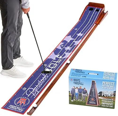 

PRACTICE Putting Mat - Indoor Golf Putting Green with 1/2 Hole Training for Mini Games & Practicing at Home or in The Office