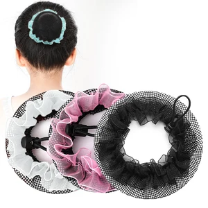 Imported 3pcs Bun Snood Girl Hair Net Cover Ballet Set Hair Accessories Skating Crochet Women Elastic Solid M