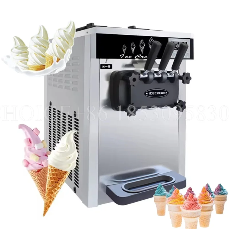 220 В/110 В настольная машина для мягкого мороженого коммерческая 2 + 1 3 вкуса