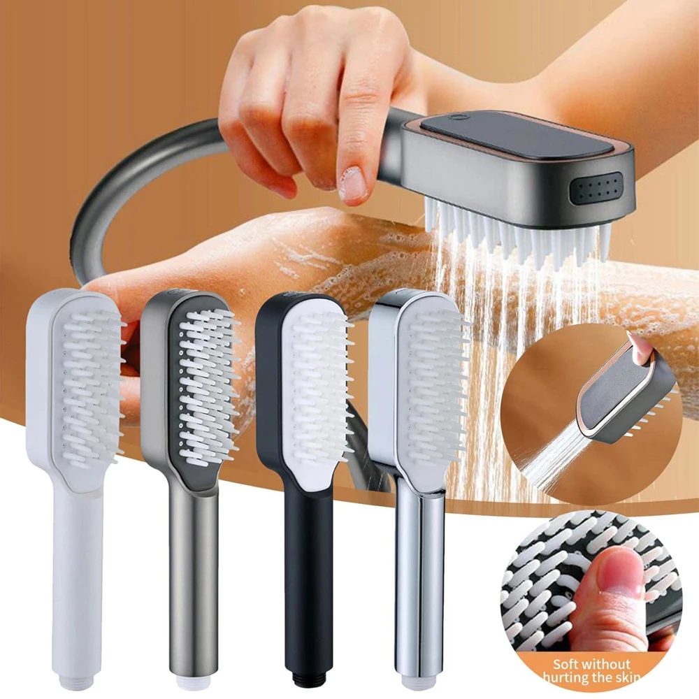 

2 in 1 Shower Head with Massage Brush Water Saving High Pressure Showerhead Handheld Spray Nozzle Bathroom Accessories