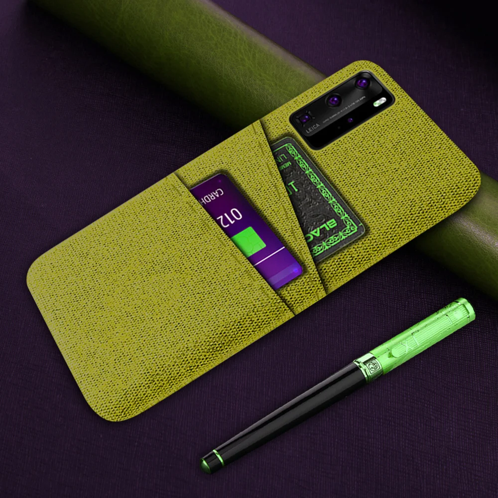 

P40Pro Case for Huawei P40 Pro Case Dual Card Fabric Cloth Business Cover On for Huawei P40 Pro ELS-NX9 ELS-N04 P 40 Lite Coque