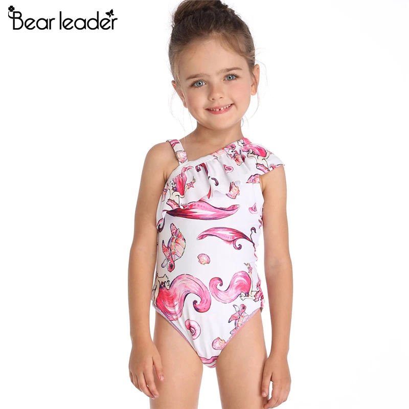 Bear Leader Girls Clothing Children's Clothes Sport One Piece Beach Bodysuit Solid Patchwork Kid Bathing Suit | Детская одежда и