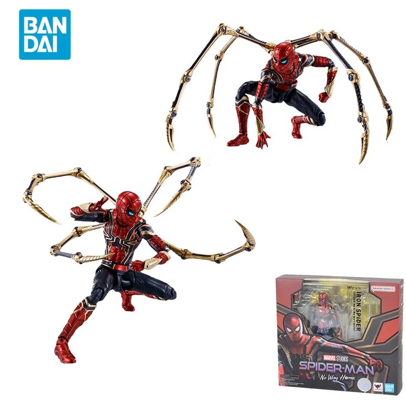 Прямая доставка Bandai оригинальная фигурка SPIDER-MAN No Way Home аниме-фигурка SHF IRON SPIDER