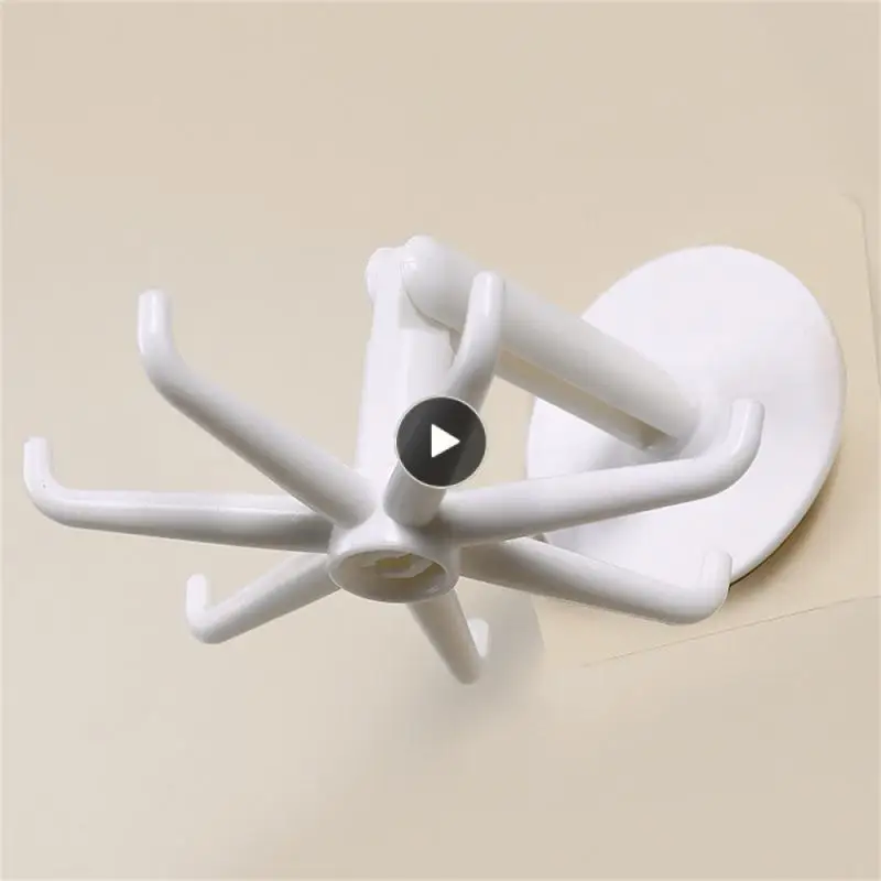 

Upgraded Strong Hooks Multi-function 360 Degree Rotating Tie Rack 2023 Rotary Seamless Hook Hole-free Adhesive Hook Belt Hangers