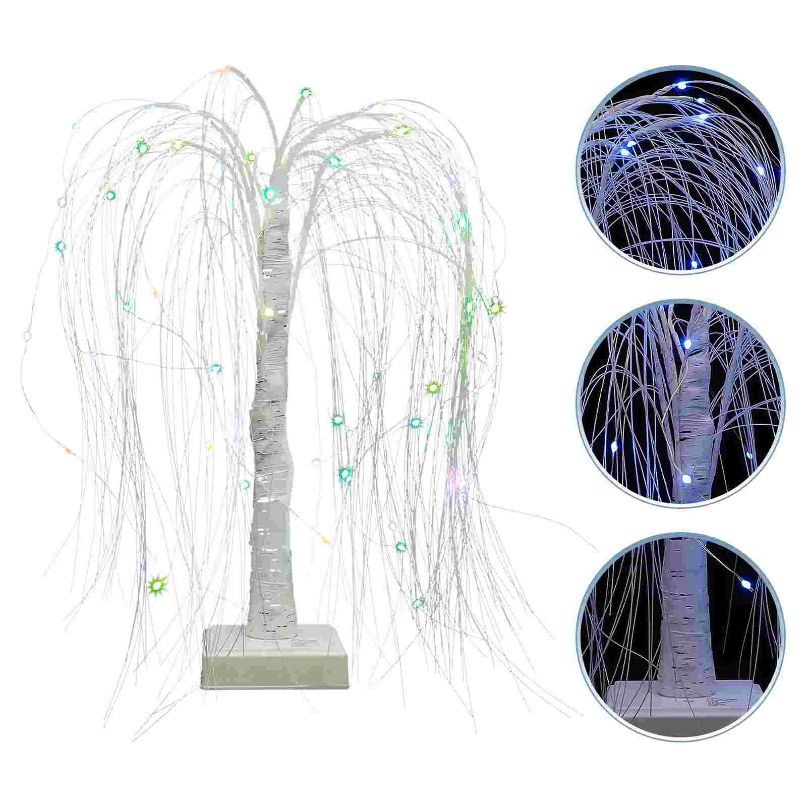 

Tree Led Christmas Lights Lighted Light Willow Lamp Bonsai Tabletop Weeping Pre Lit Rgb Desktop Bedside Twig Ornament Fairy