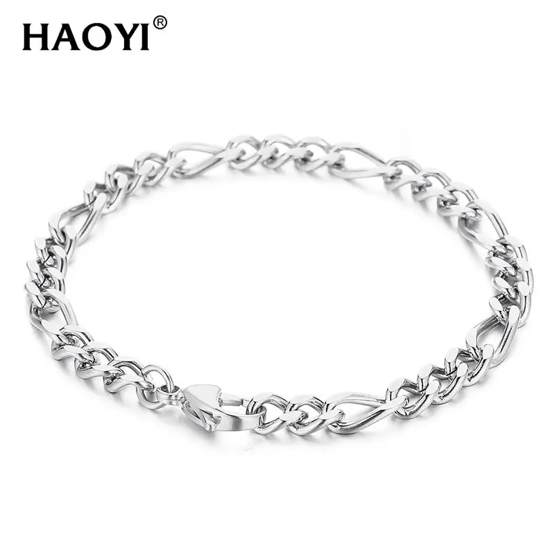 

New 6mm Cuban Chain Connected Stainless Steel Polished Bracelet For Women Men Fashion Hip Hop Jewelry Gifts Wholesale