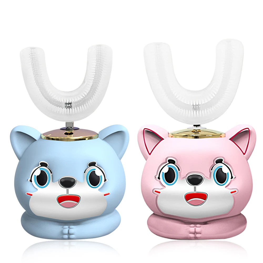 

Children's U-shaped Toothbrush Electric Toothbrush 2-12 Years Old Automatic Oral Cleaning Device USB Charging Sonic Cute Cartoon