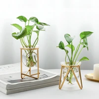 nordic flower container table vase desk decorations style decorative creative metal light luxury hydroponic flower arrangement