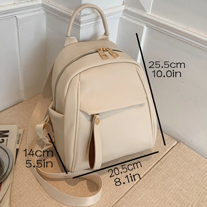Women's Bag Solid Color Small Backpack PU Material Fashion Casual Bags High Quality Fashion Handbag For Girl Gift 2023 New
