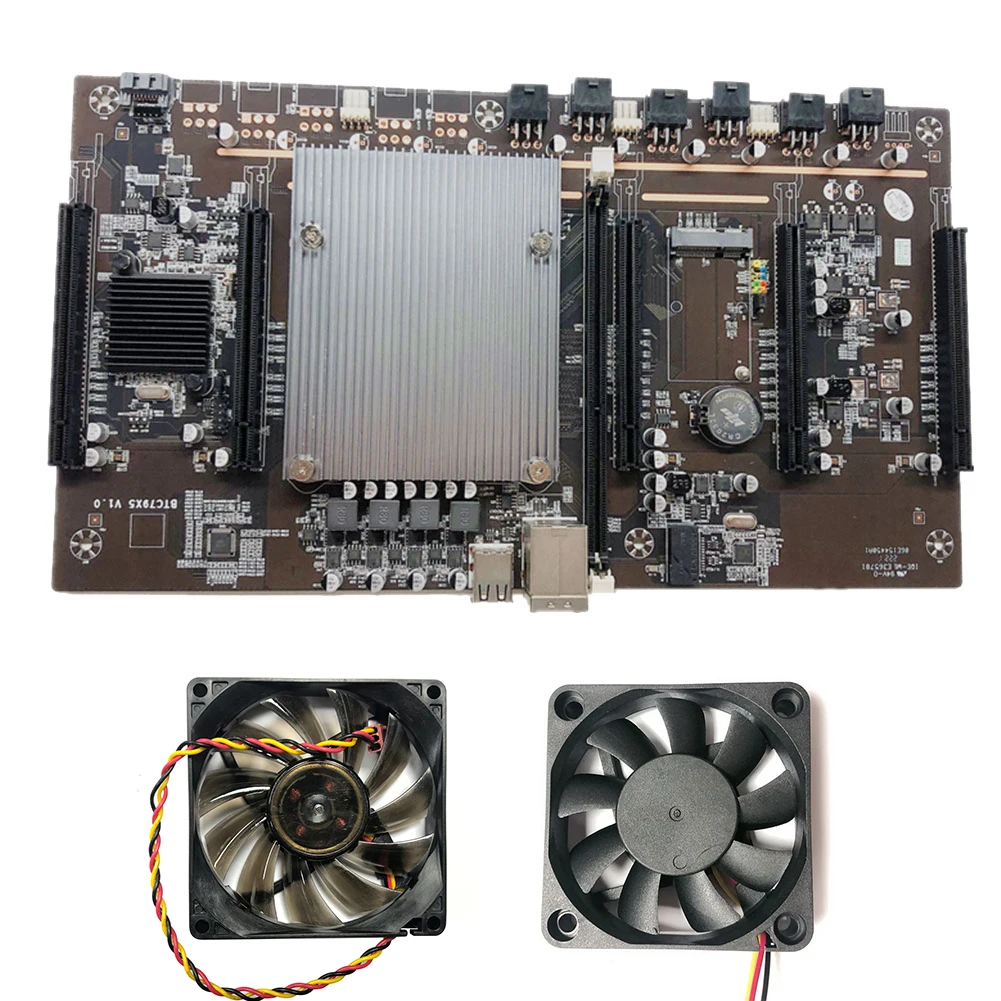 

X79 BTC 5x PCI Express 3.0 8X Mining Motherboard Kit DDR3 2011 Pin Supports 3060 DDR3 Supports Desktop Server Memory