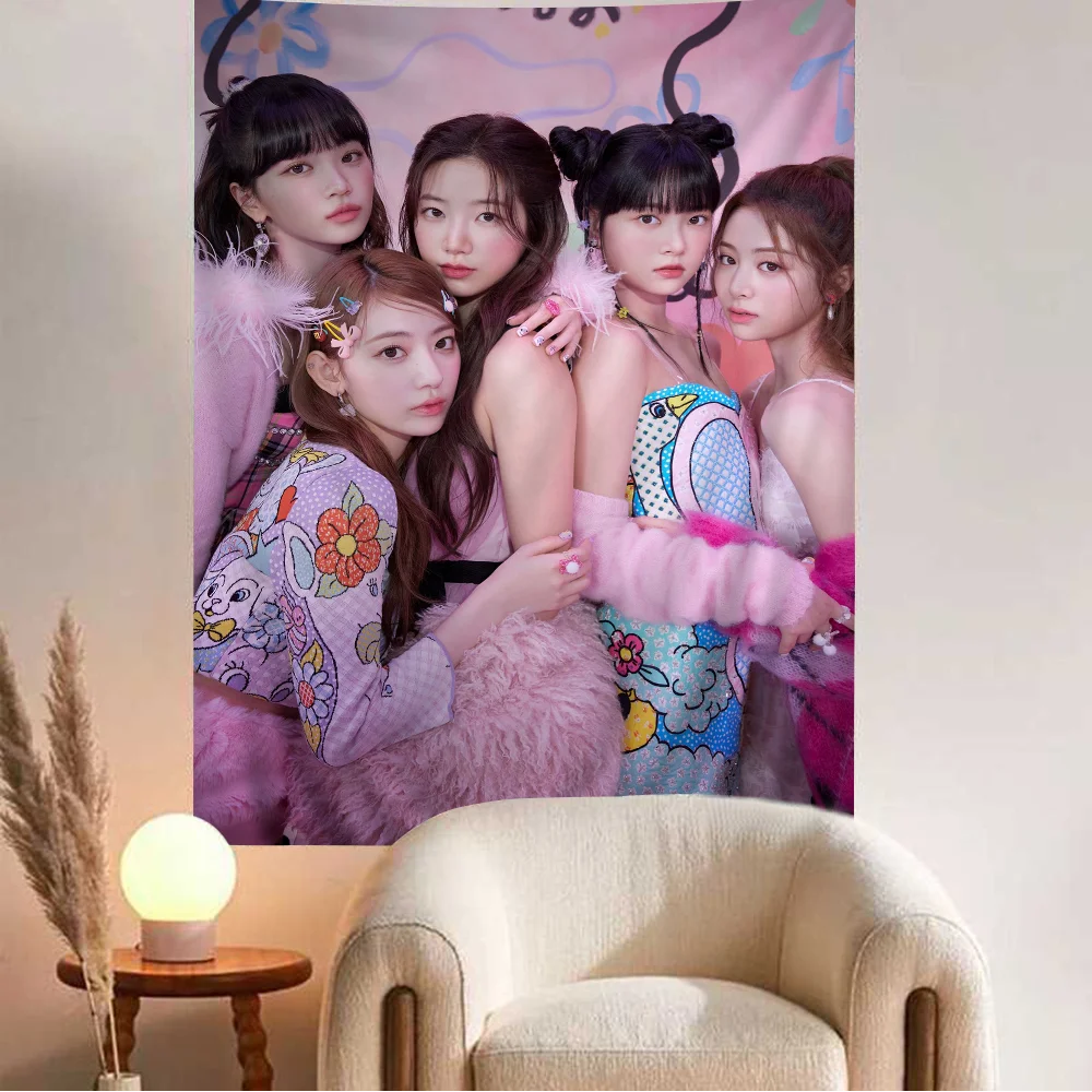 Star Girl Group L-LE SSERAFIM 2022 гобелен с героями мультфильмов богемные настенные гобелены