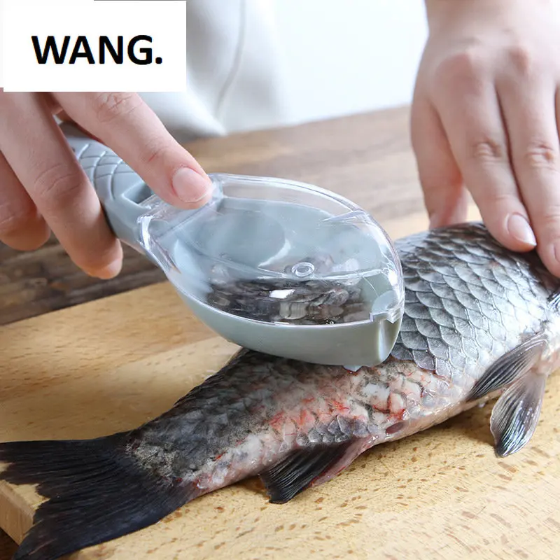 

Fish Scales Graters Scraper Fish Cleaning Tool Scraping Scales Device with Cover Home Kitchen Cooking Fish Tool Kitchen Tools