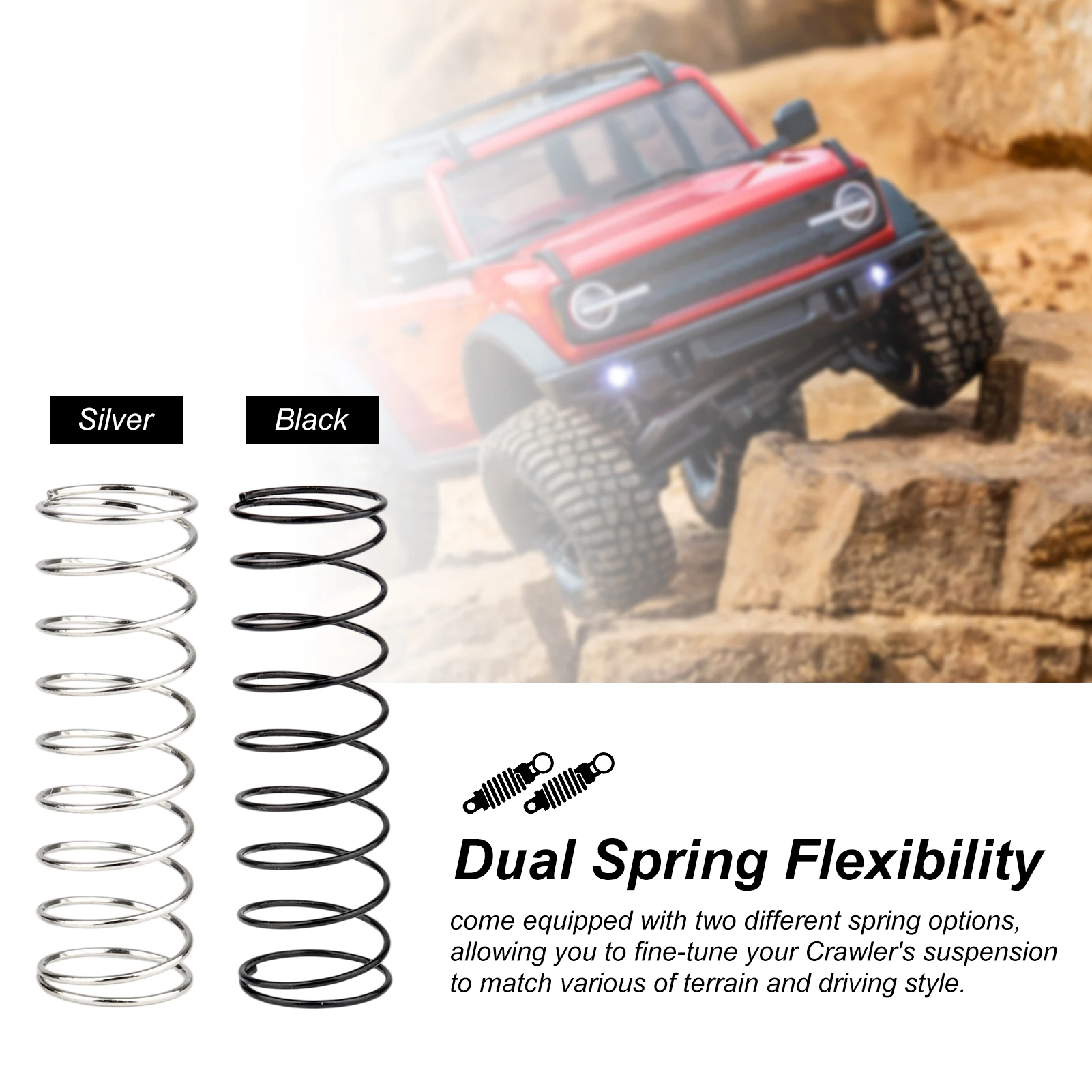 Фото Алюминиевые амортизаторы HobbyPark 59 мм для радиоуправляемого краулера TRX4M 1/18, регулируемые передние и задние амортизаторы с регулируемыми креплениями №4