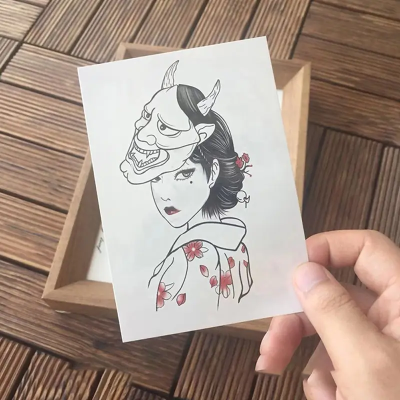 

Waterproof Temporary Tattoo Sticker Geisha Theme Fake Tattoo Sticker Waterproof Lasting 7-15days Half Arm Geisha Art Fake Tattoo