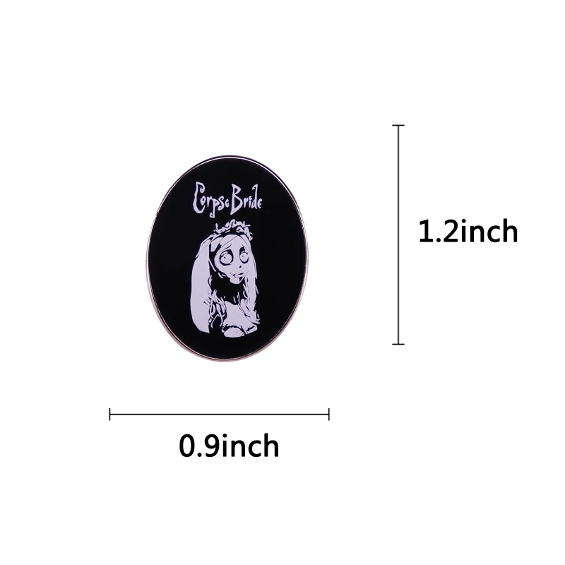 Эмалированная брошь в виде трупа невесты Эмили комикса украшение на Хэллоуин для