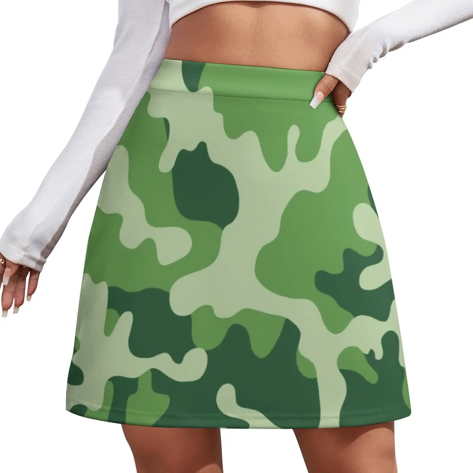 

Green Camouflage Skirt Camo Military Print Harajuku Casual Skirts Womens Cute Mini Skirt Design Bottoms Birthday Gift