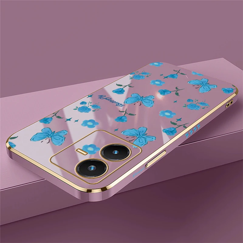 Фото Чехол для телефона с цветочным принтом и изображением бабочки для Vivo Y21 Y21E Y21S Y20 2021 Y18 Y17S Y16 Y21A Y20i Y20A Y20G, силиконовый чехол с покрытием №2