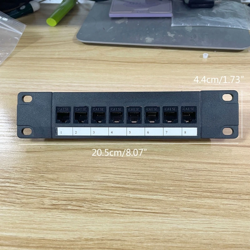 8-портовая сквозная патч-панель CAT5e RJ45 с монтажным кронштейном для разъемов Keystone