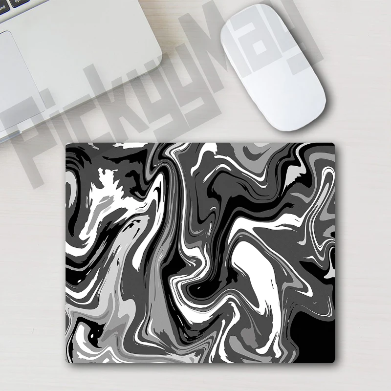 

Liquid Black And White Gaming Mouse Mat Gamer Keyboard Pad Mausepad Computer Accessories Desk Protector Mousepad Small