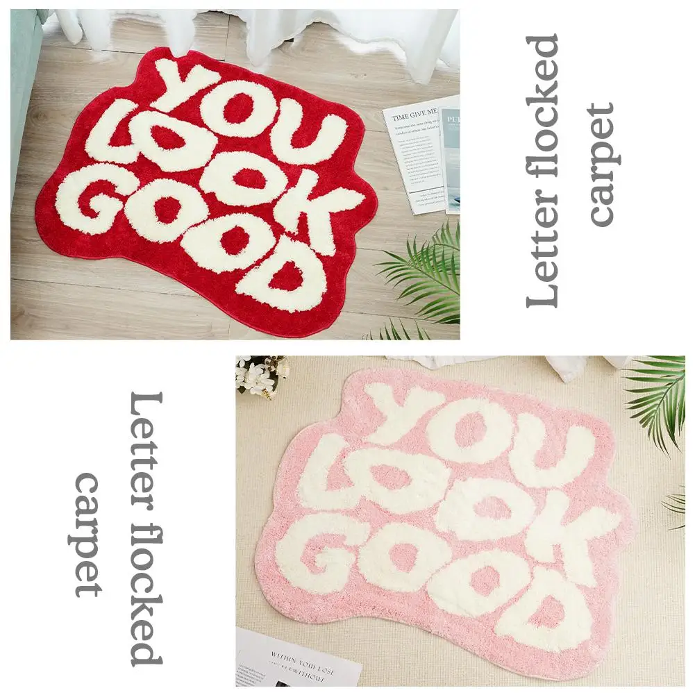

You Look Good Bath Mat Pink Bathoom Rugs Funny Cute Cool Bathroom Decor Rug Preppy Small L1S0