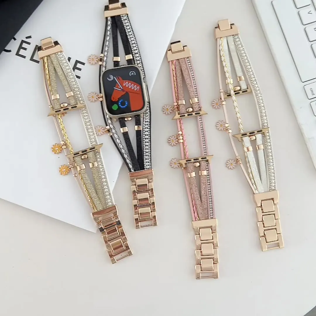 Women Metal Strap For Apple Watch Series Ultra 8 7 6 se Bracelet iWatch 49mm 45mm 41mm 40mm 44mm Band Wristband Belt Accessories