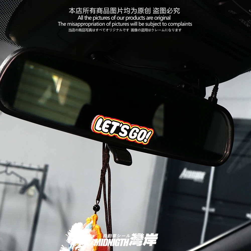 

LET'S GO Personalized Creative Reflective Sticker Rearview Mirror Triangle Window Helmet Decoration Waterproof Decal