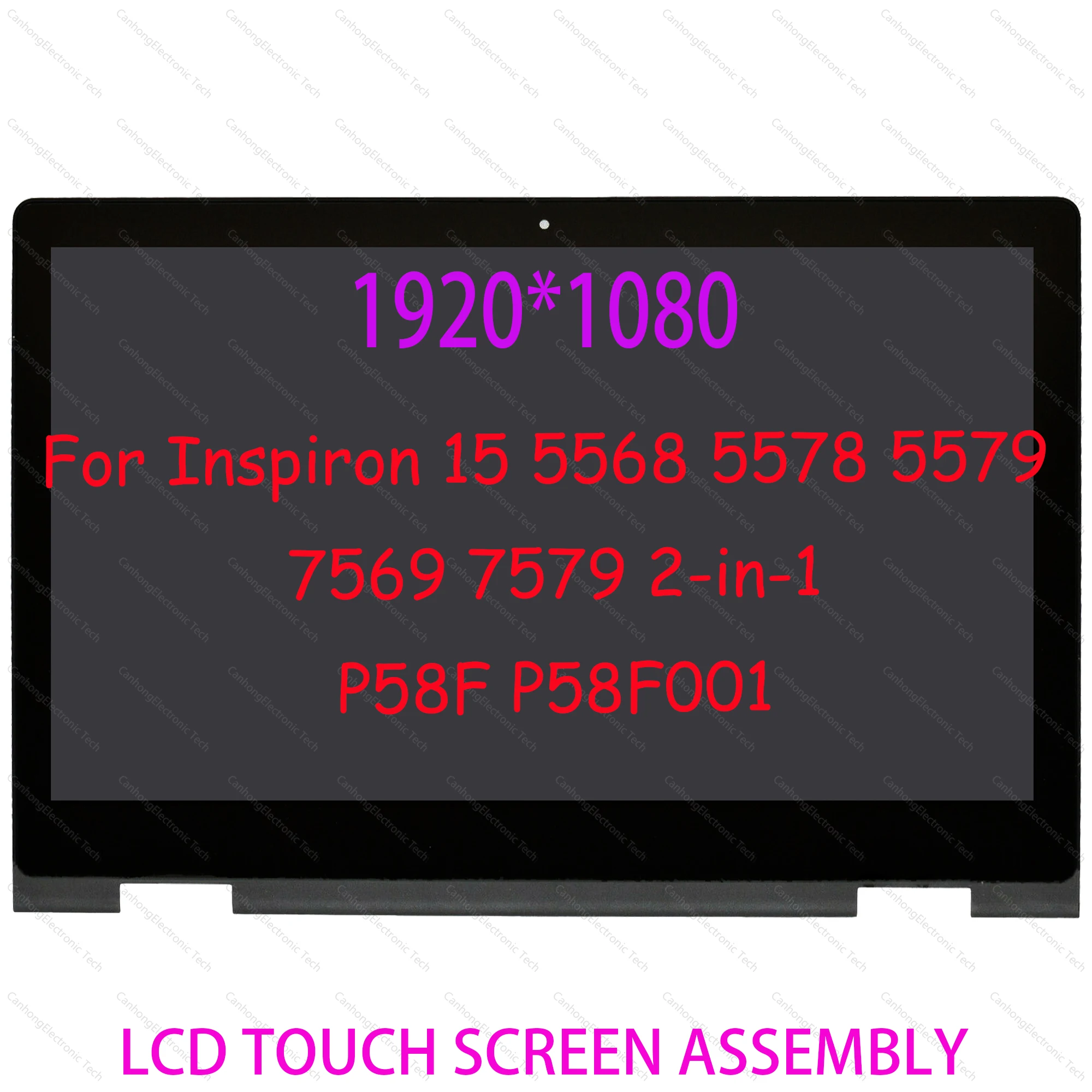 

15.6" LCD Touch Screen Panel Assembly B156HAB01.0 LP156WF7SPEA For Dell Inspiron 15 5568 5578 5579 7569 7579 2-in-1 P58F P58F001