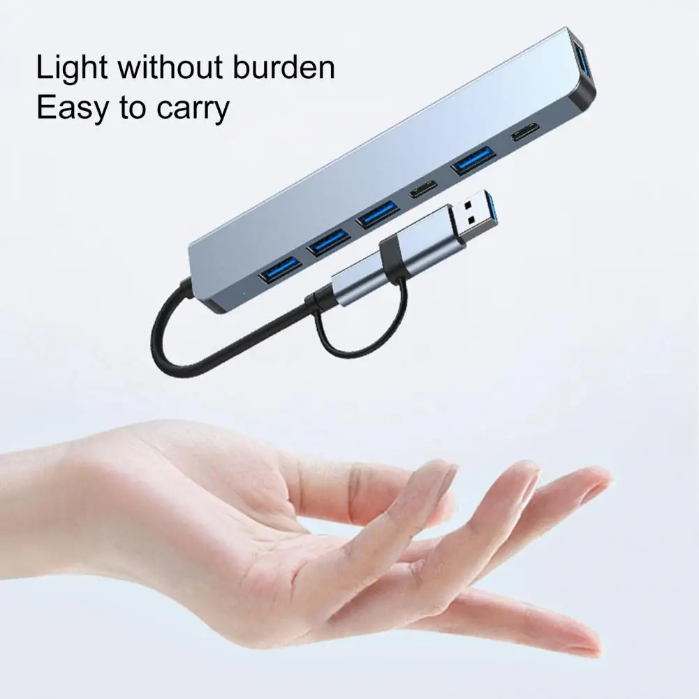 

USB Docking Station Reliable Drive-free Compact 7 in 1 USB3.0 Type-C Interface Expansion Docking Station Computer Accessories