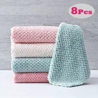 248pcs soft microfiber kitchen towels absorbent dish cloth anti grease wipping rags non stick oil household cleaning towel