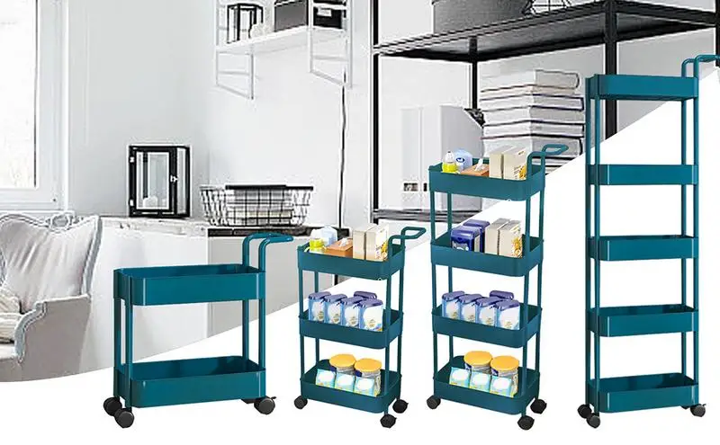 

Utility Cart on Wheels Single armrest trolley storage rack Home Storage Products for Books Snacks Cosmetics Laptop Kitchenware