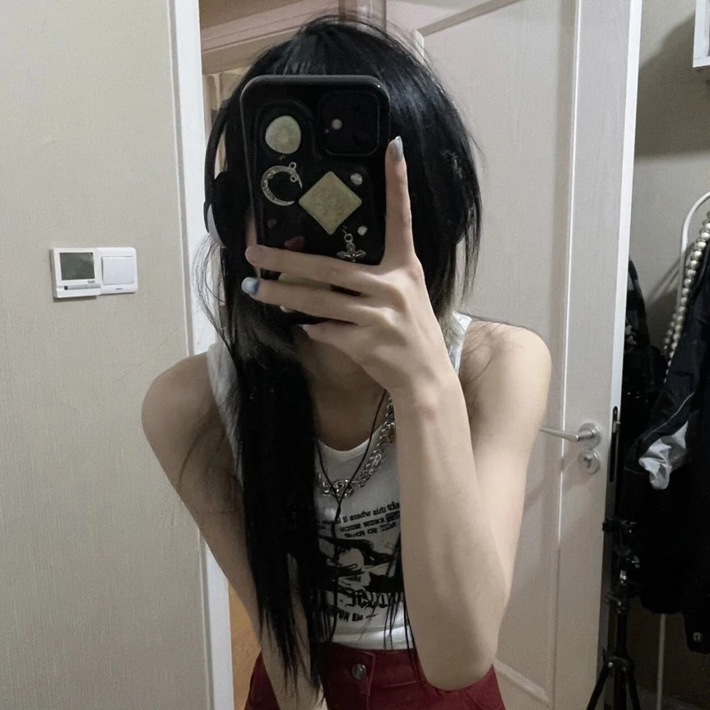 Женский короткий топ без рукавов Готическая уличная одежда в американском стиле