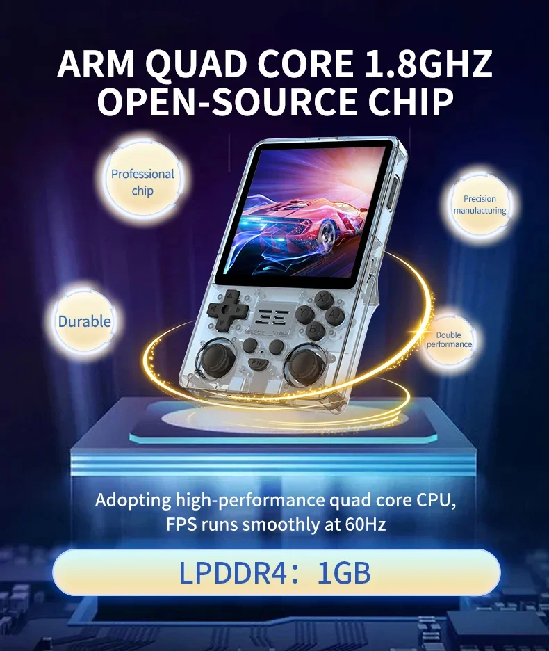 Портативная игровая консоль Powkiddy RGB20SX с 4 0 дюймовым IPS экраном видеоигры открытым