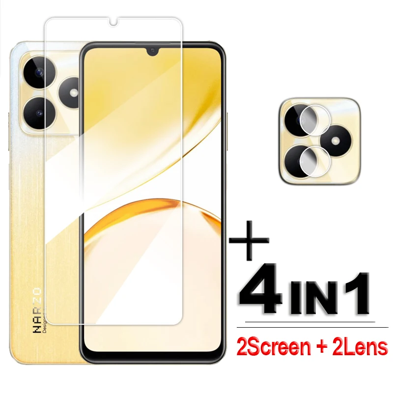 

For Realme Narzo N53 Glass Full Glue Clear Screen Protector For Narzo N53 Tempered Glass For Realme Narzo N53 4G Film 6.74 inch